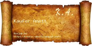 Kaufer Anett névjegykártya