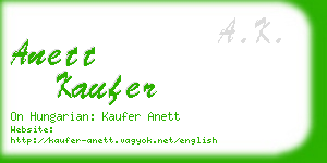 anett kaufer business card